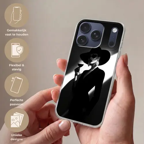 Vrouw - Wijn - Chic Telefoonhoesje iPhone 17 Pro klein -sfeer3_NL