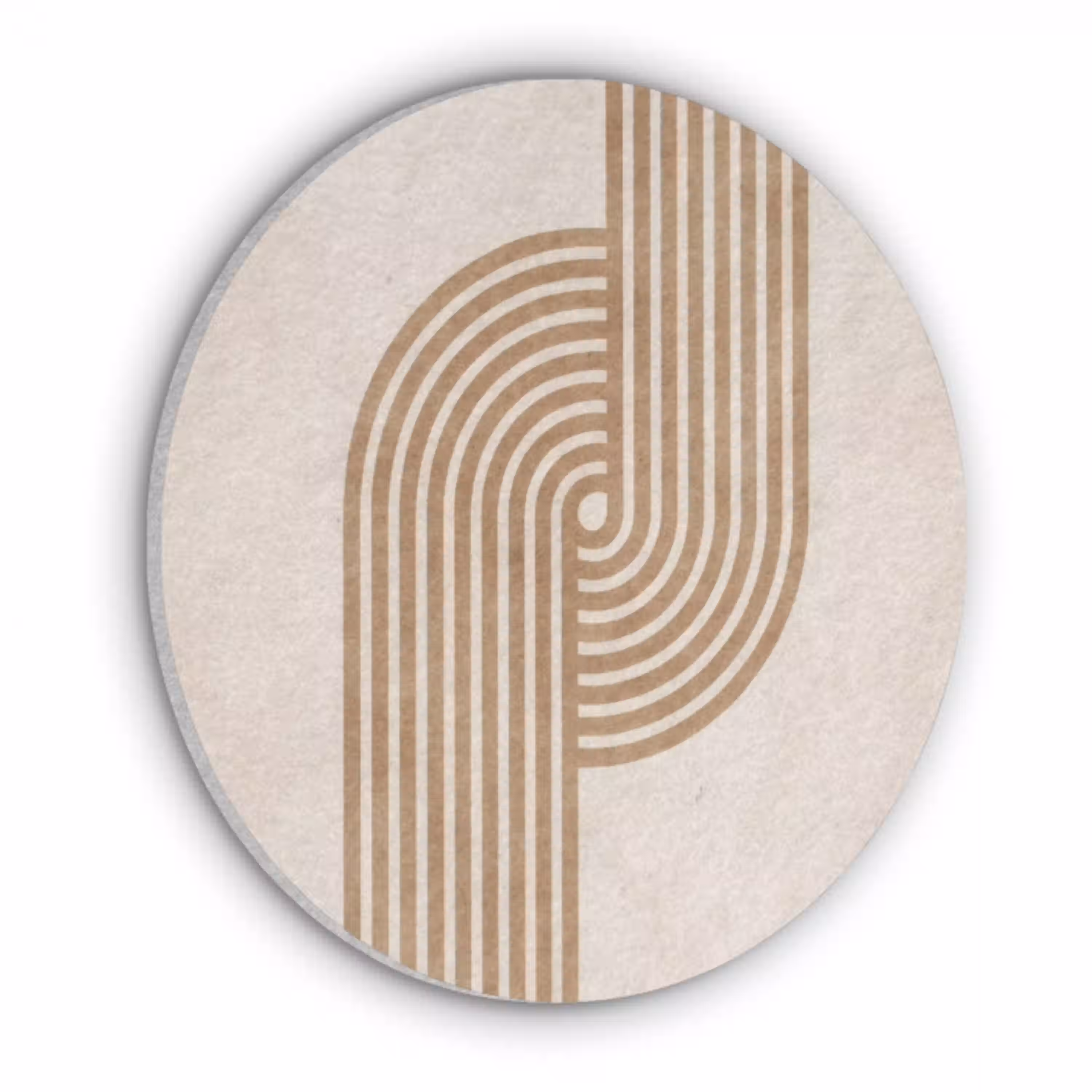 Symmetrische bocht - Koperkleurig Akoestische PET Vilt - Rond klein -3d