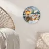 Kerstdorp - Huizen - Sneeuw - Kerst Wandcirkel kunststof plaat 5mm dik klein -sfeer5