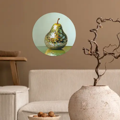 Fruit - Disco - Art - Glitter Wandcirkel behangsticker klein -sfeer1