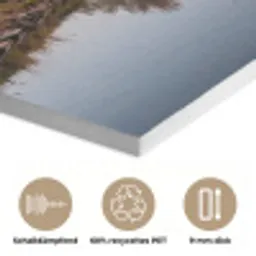 Bomen - Reflectie - Water - Zonsopgang - Serene PET vilt klein -closeup_DE