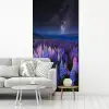 Bloemen - Nacht - Nieuw-Zeeland - Sterrenhemel - Paars - Natuur fotobehang vinyl groot -woonkamer