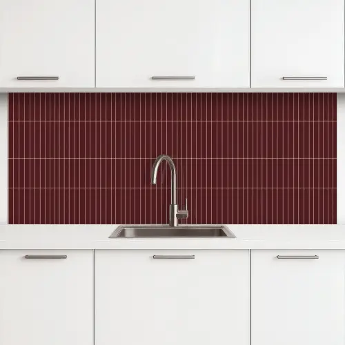 Lijnen - Patroon - Bordeaux keuken achterwand 2 middel 871 -3d