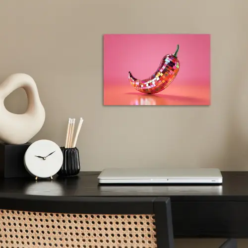 Peper - Disco - Rood - Glitter poster papier klein -sfeer1
