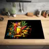 Olijfolie - Graffiti - Peper - Olijven - Modern Inductie beschermer vinyl 3mm klein -sfeer5