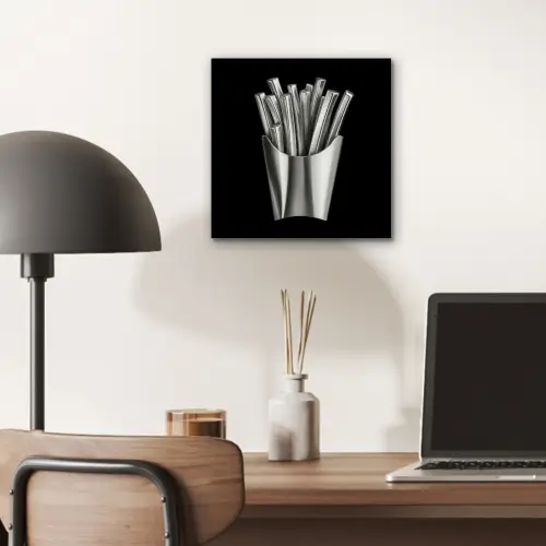Frietjes - Futuristisch - Zilver aluminium wit klein -sfeer5