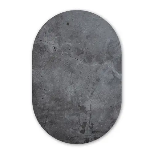 Industrieel - Beton - Grijs - Leisteen Wandcirkel Ovaal Forex klein -3d