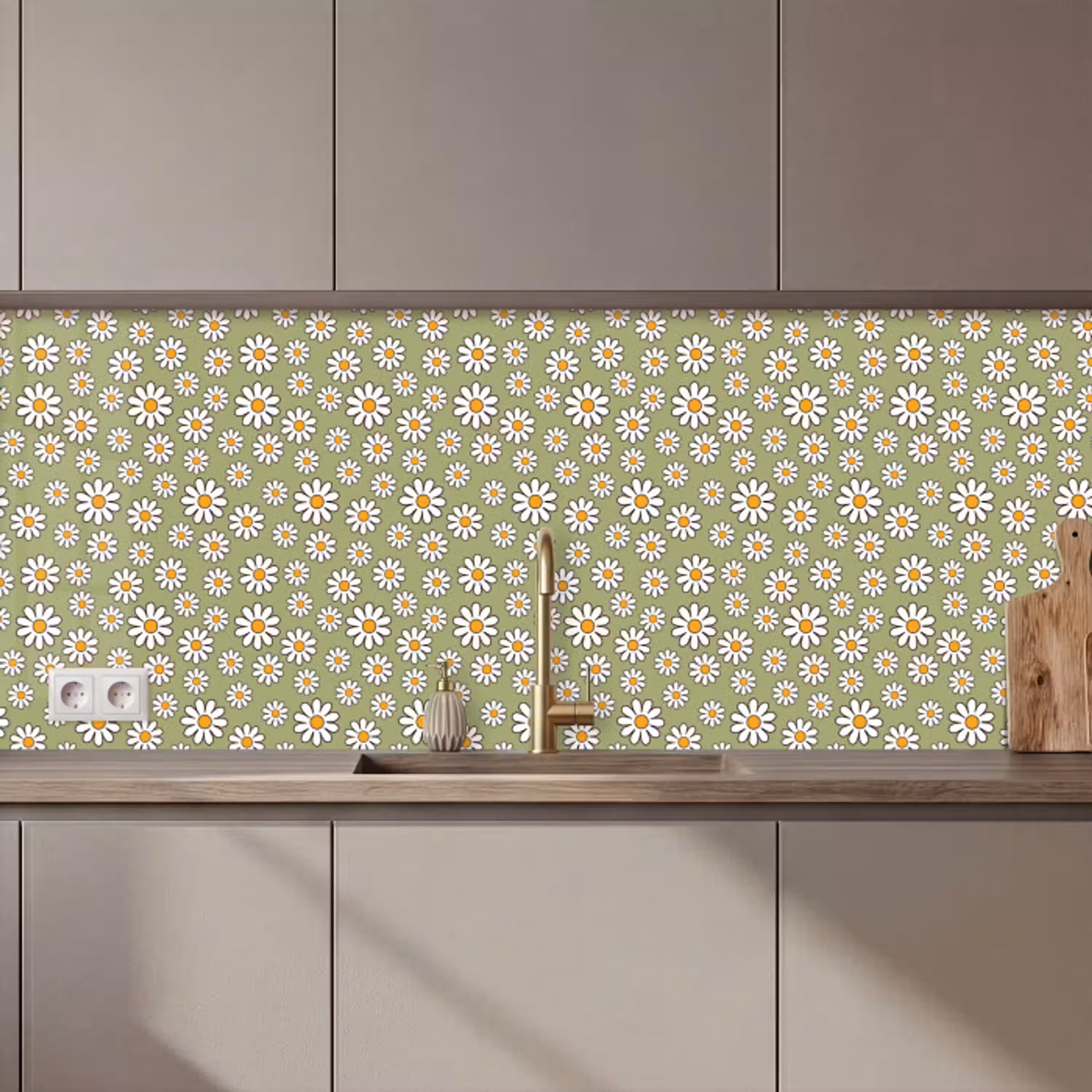 Vintage - Patronen - Bloemen - Madelief keuken achterwand 2 middel 871 zz_3dshopping