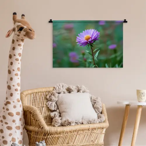 Aster - Paars - Bloem - Blaadjes Wandkleed katoen klein -wsfeer5_kind