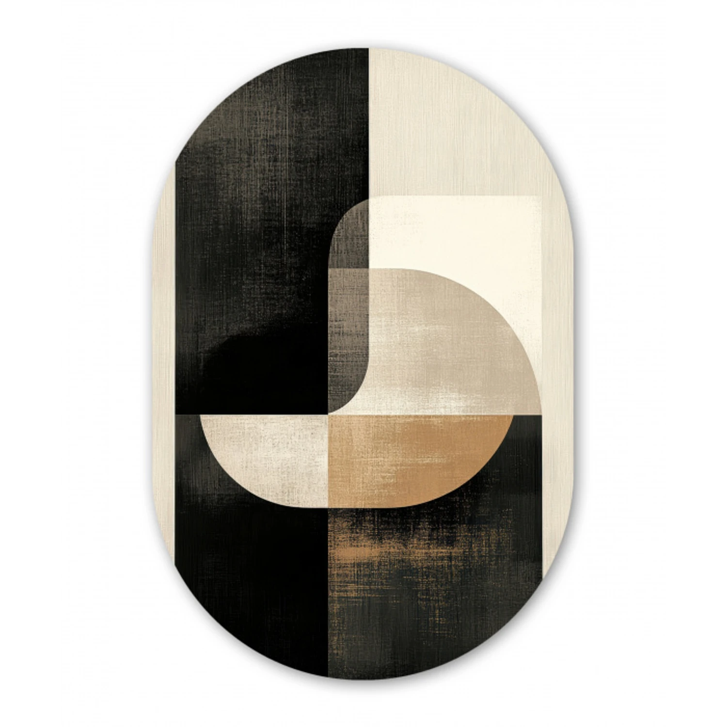 Modern - Vierkant - Vormen Wandcirkel Ovaal Glas middel -3d