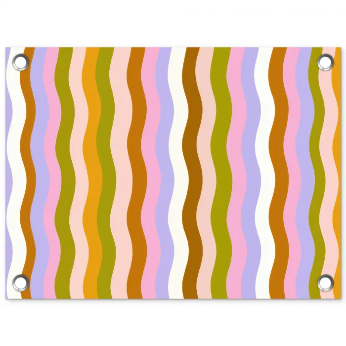 lijnen - Golven - Pastelkleuren - Patroon tuinposter los doek klein -3d