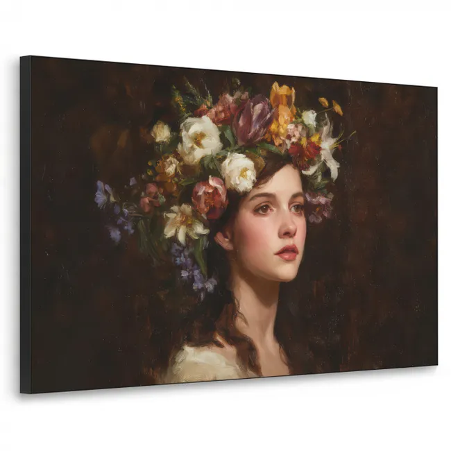 Art frame - Portret - Vrouw - Bloemen