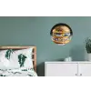 Delftsblauw - Goud - Burger Wandcirkel aluminium klein -slaapkamer