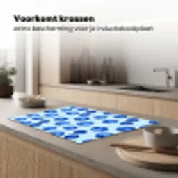 Bessen - Modern - Blauw Inductie beschermer vinyl 3mm klein 276 -sfeer1