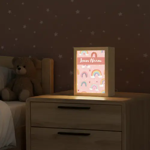 Regenboog - Patroon - Pastel Light Box met kabel (Kinderlampje) klein -sfeer1_kind