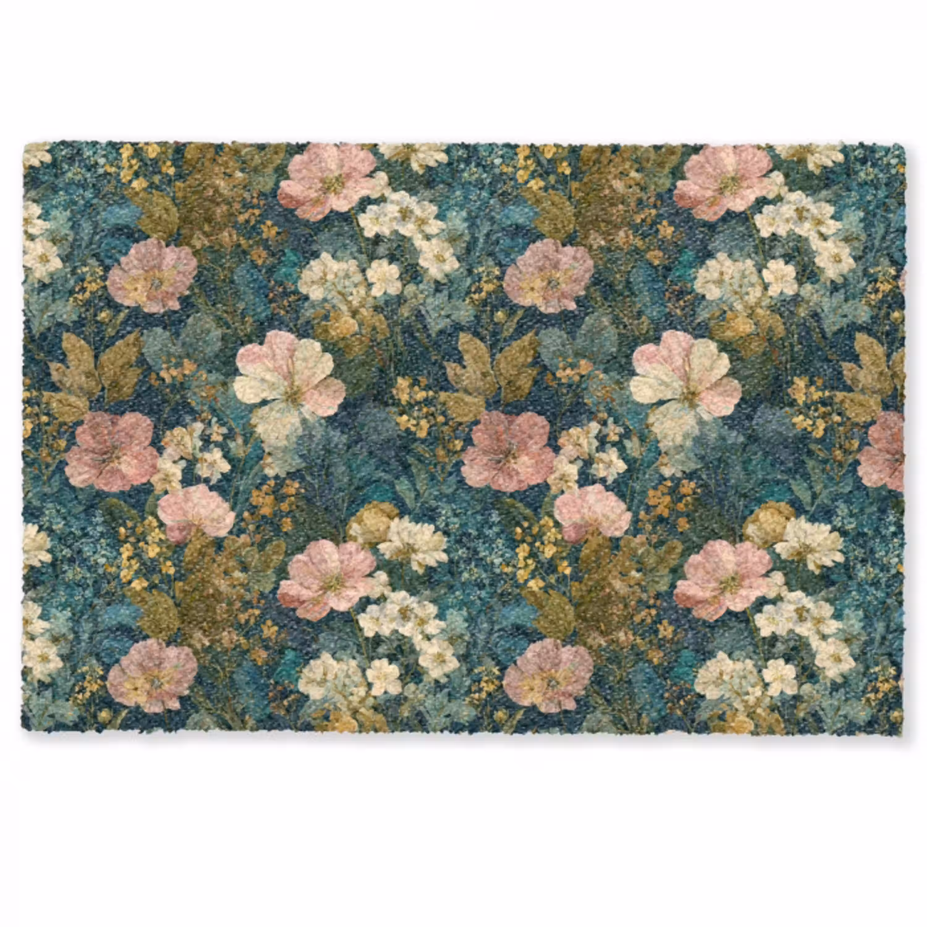 Wilde bloemen - Botanisch - Patroon - Roze - Romantisch Deurmat klein 898 -zkaufland3d