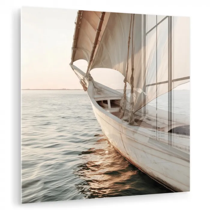 Zeilboot - Zee - Beige - Zon plexiglas 5mm klein -zzzproduct_nieuw