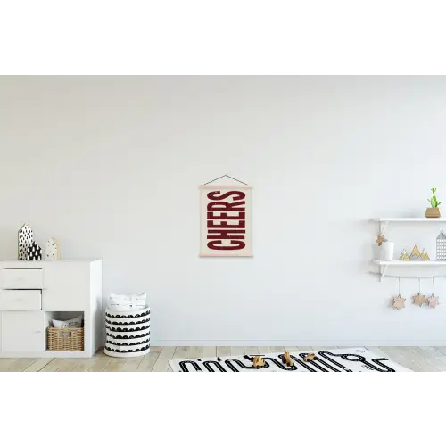 Red - Cheers - Decoratie - Beige textielposter latten blank klein -kinderkamer