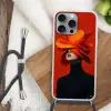 Oranje - Hoed - Vrouw Hoesje iPhone 16 Pro Max met koord klein -sfeer4