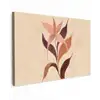 Minimalistisch - Bloem - Bladeren - Beige Tuinposter op houten frame 2 cm dik klein -3d
