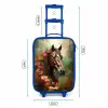 Bruin paard tussen de bloemen Kinderkoffer - Blauw klein -productfoto_formaten
