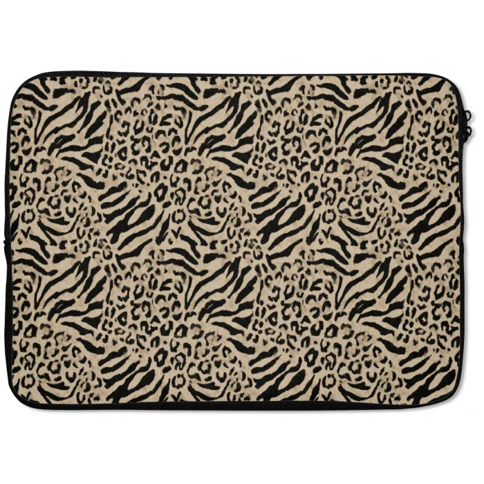 Giraf - Zebra - Motief - Bruin laptophoes neopreen klein 279 -zkaufland3dotto