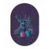 Rendier - Zonnebril - Neon - Kerstboom Wandcirkel Ovaal Forex klein -3d