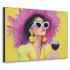 Vrouw - Hoed - Paars - Wijn Textielframe zwart klein -3d