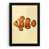 Vis - Oranje - Strepen fotolijst zwart zonder passe partout klein -3d