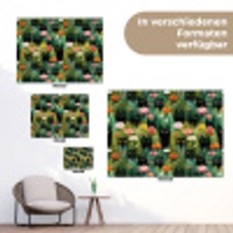 Katten - Bloemen - Kleurrijk tuinposter los doek klein 239 -Xsfeer9_DE