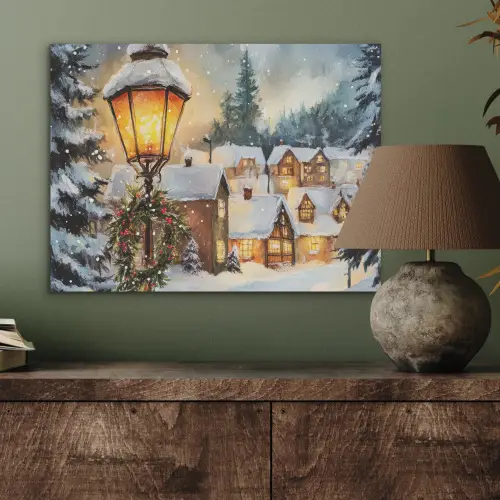 Kerstdorp - Huizen - Sneeuw - Kerst PET vilt klein -sfeer2