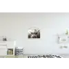 Schotse hooglander - Koe - Dieren - Zwart - Wit textielposter latten blank klein -kinderkamer
