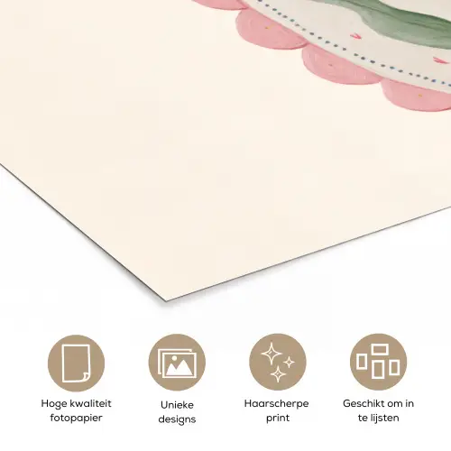Tulp - Lijst - Ovaal - Illustratie poster papier klein -closeup_NL