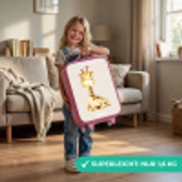 Liggende giraffe illustratie op beige achtergrond Kinderkoffer - Roze klein -sfeer2_DE