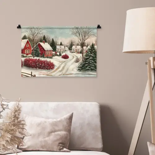 Kerstsfeer - Landelijk - Rood Wandkleed katoen klein -sfeer4