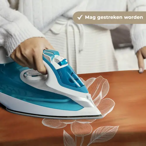 Bloem - Minimalistisch - Wit Wandkleed katoen klein -sfeer9