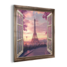 Doorkijk - Parijs - Eiffeltoren - Roze - Kersenbloesem plexiglas 5mm klein -z3d