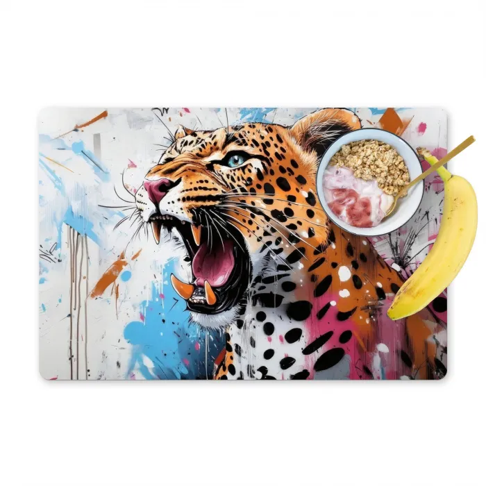 Abstract - Luipaard - Kleurrijk Placemat vinyl groot -zzzproduct_Kitchenyeah-website