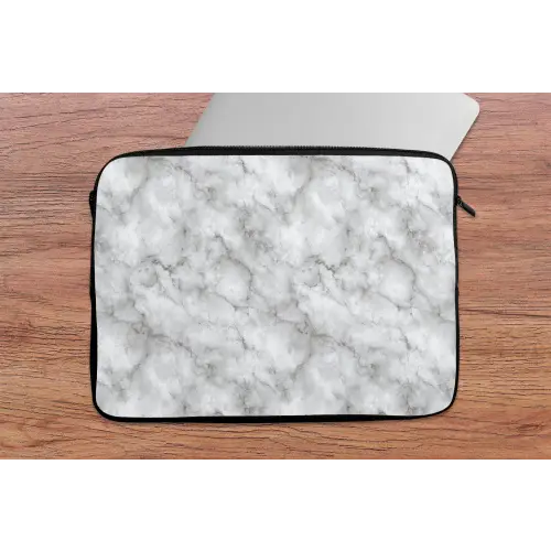 Grijs - Marmer - Klassiek - Aders laptophoes neopreen klein 279 -tafel