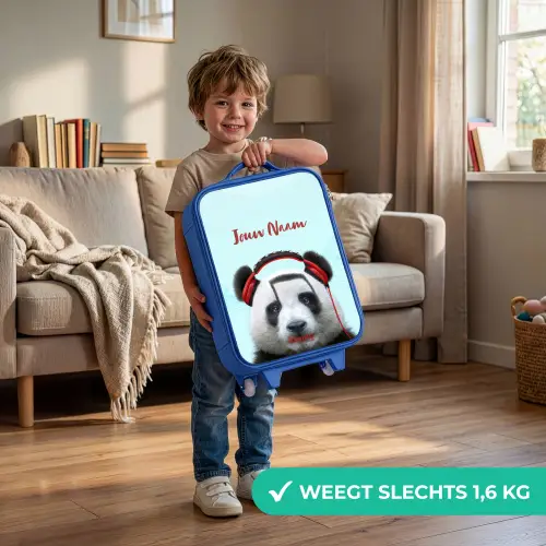 Kees de Panda Kinderkoffer - Blauw klein -sfeer2_NL