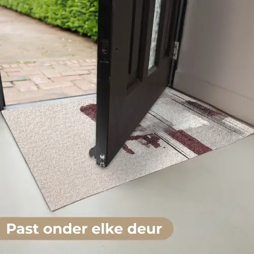 Penseelstreken - Abstract - Lijnen - Rood Deurmat klein -USP_NL