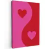 Minimalistisch - Rood - Roze - Hartjes canvas 2cm klein -z3d