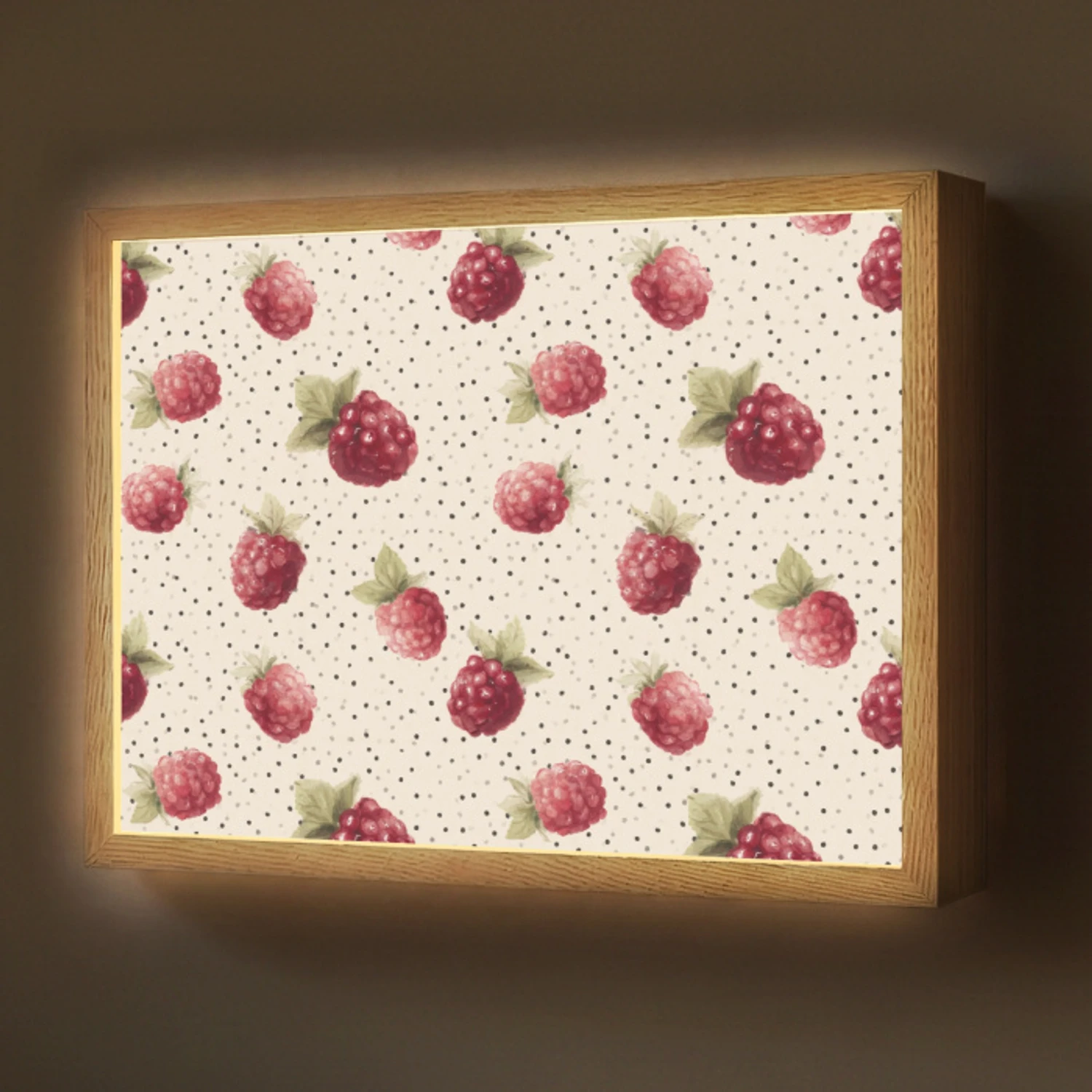 Framboos - Stippen - Rood Light Box met batterij (Wandlamp) middel 907 -z3d_website