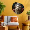 Schaap - Kokskleding - Neon - Quote Wandcirkel Organisch Plexiglas middel -sfeer4