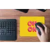 Oh ok - 3D - Geel - Roze muismat rubber klein -toetsenbord
