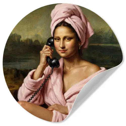 Mona - Klassiek - Roze Wandcirkel behangsticker klein -3d