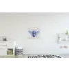 Bij - Modern - Delfts - Blauw textielposter latten blank klein -kinderkamer