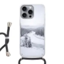 Rivier - Bevroren - Landschap - Winter Hoesje iPhone 16 Pro Max met koord klein -3d