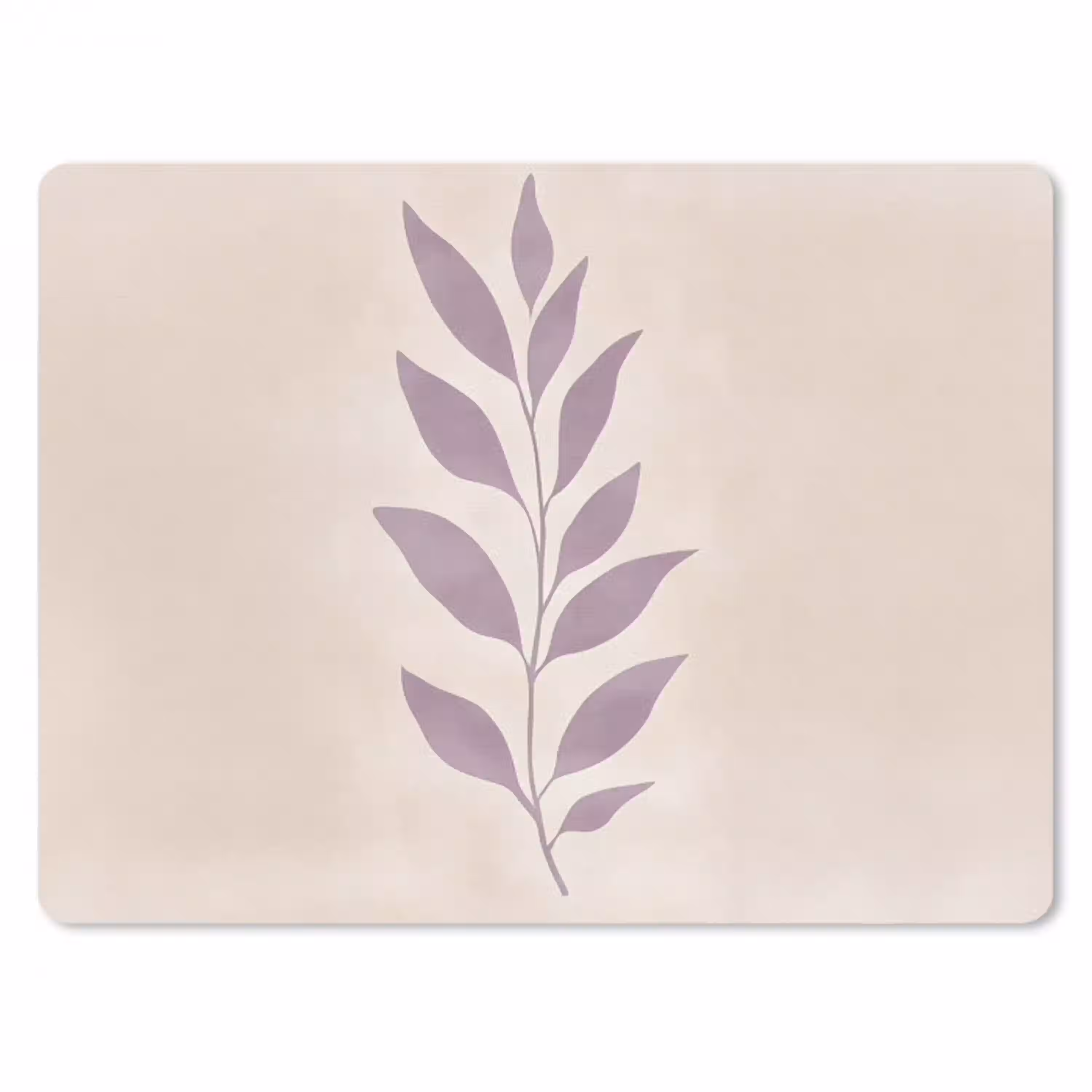 Tak - Bladeren - Minimalistisch - Beige muismat rubber klein -3d