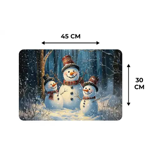 Sneeuwpop - Sneeuw - Winter - Bos Placemat vinyl groot -specs